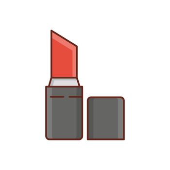 lipstick Vector illustration on a transparent background. Premium quality symbols.Vector line flat color icon for concept and graphic design.