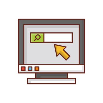 browser Vector illustration on a transparent background. Premium quality symbols. Vector Line Flat color icon for concept and graphic design.