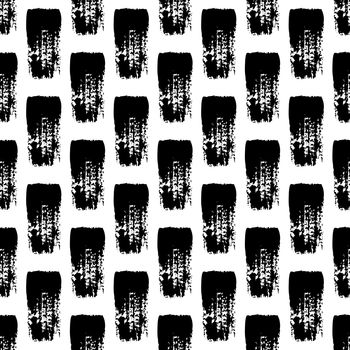 Brush Seamless Pattern Grange Minimalist Geometric Design in Black Color. Modern Grung Collage Background for kids fabric and textile.