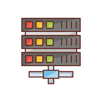 server Vector illustration on a transparent background. Premium quality symbols. Vector Line Flat color icon for concept and graphic design.