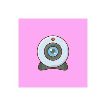 webcam Vector illustration on a transparent background. Premium quality symbols. Vector Line Flat color icon for concept and graphic design.