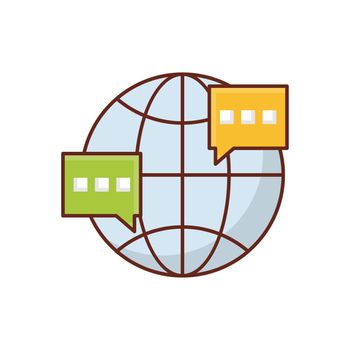chat Vector illustration on a transparent background. Premium quality symbols. Vector Line Flat color icon for concept and graphic design.