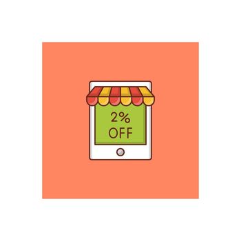 discount Vector illustration on a transparent background. Premium quality symbols.Vector line flat color icon for concept and graphic design.