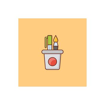 pencil jar Vector illustration on a transparent background. Premium quality symbols. Vector Line Flat color icon for concept and graphic design.