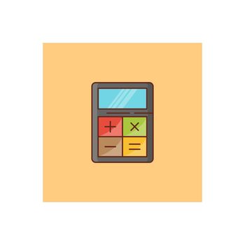 calculator Vector illustration on a transparent background. Premium quality symbols.Vector line flat color icon for concept and graphic design.