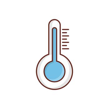 thermometer Vector illustration on a transparent background. Premium quality symbols.Vector line flat color icon for concept and graphic design.