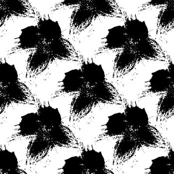 Brush Seamless Pattern Grange Minimalist Geometric Design in Black Color. Modern Grung Collage Background for kids fabric and textile.