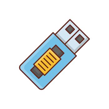 USB Vector illustration on a transparent background. Premium quality symbols. Vector Line Flat color icon for concept and graphic design.