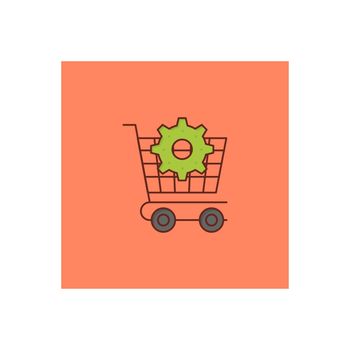 cart Vector illustration on a transparent background. Premium quality symbols. Vector Line Flat color icon for concept and graphic design.