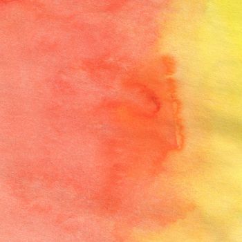 Yellow and Red Hand Drawn Watercolor Abstract Background. Watercolors Paint Decorative Texture Backdrop.