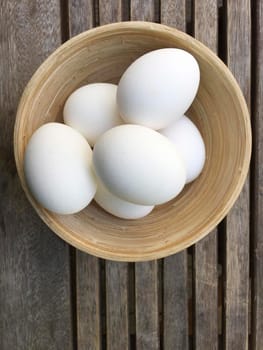 Chicken Eggs in a Bowl