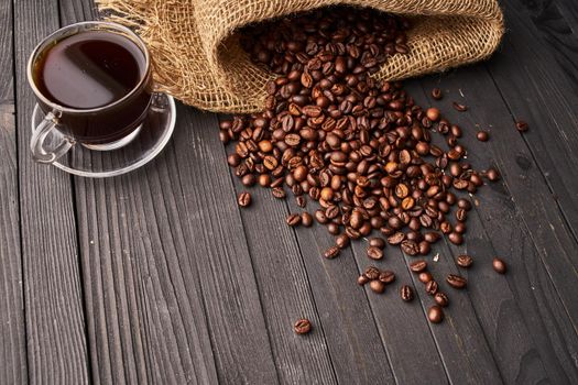 a cup of coffee breakfast fresh scent close-up food. High quality photo