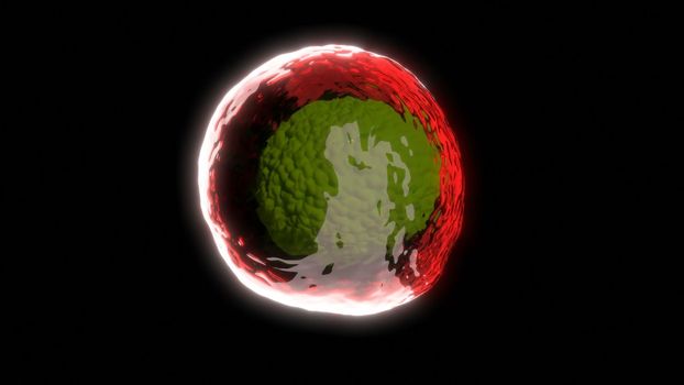 Red bacterium sphere Medical scientific concept micro biology structure 3d render