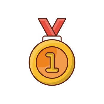 medal Vector illustration on a transparent background. Premium quality symbols.Vector line flat color icon for concept and graphic design.