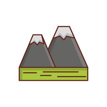 mountain Vector illustration on a transparent background. Premium quality symbols.Vector line flat color icon for concept and graphic design.