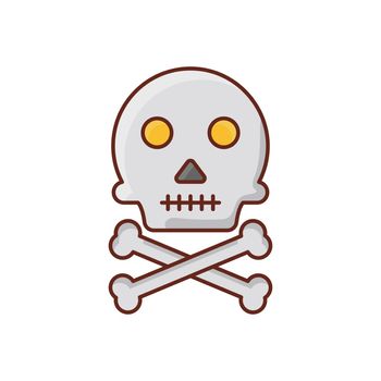 skull Vector illustration on a transparent background. Premium quality symbols. Vector Line Flat color icon for concept and graphic design.