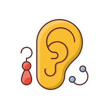 ear Vector illustration on a transparent background. Premium quality symbols. Vector Line Flat color icon for concept and graphic design.