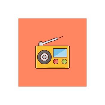 radio vector flat color icon