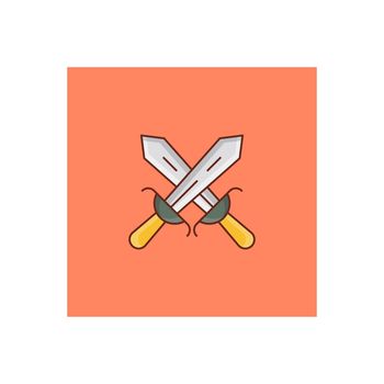 sword Vector illustration on a transparent background. Premium quality symbols.Vector line flat color icon for concept and graphic design.