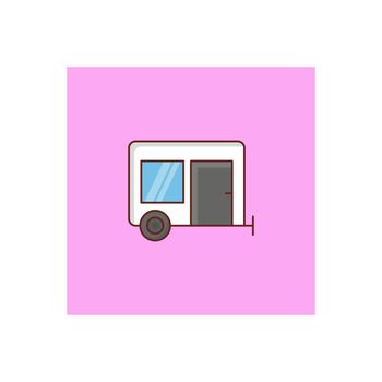 camper Vector illustration on a transparent background. Premium quality symbols. Vector Line Flat color icon for concept and graphic design.