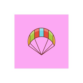 paragliding Vector illustration on a transparent background. Premium quality symbols.Vector line flat color icon for concept and graphic design.