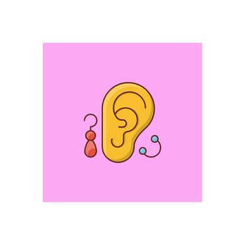 ear Vector illustration on a transparent background. Premium quality symbols. Vector Line Flat color icon for concept and graphic design.