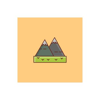 mountain Vector illustration on a transparent background. Premium quality symbols. Vector Line Flat color icon for concept and graphic design.