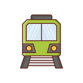 train Vector illustration on a transparent background. Premium quality symbols. Vector Line Flat color icon for concept and graphic design.
