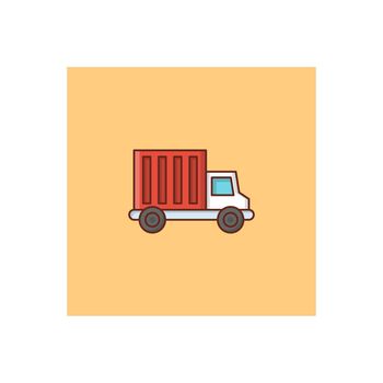 truck Vector illustration on a transparent background. Premium quality symbols. Vector Line Flat color icon for concept and graphic design.