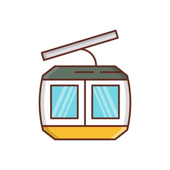 chairlift Vector illustration on a transparent background. Premium quality symbols. Vector Line Flat color icon for concept and graphic design.