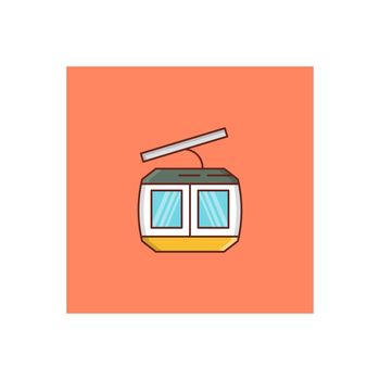 chairlift Vector illustration on a transparent background. Premium quality symbols. Vector Line Flat color icon for concept and graphic design.