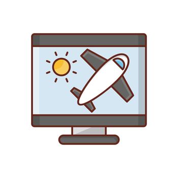 flight Vector illustration on a transparent background. Premium quality symbols. Vector Line Flat color icon for concept and graphic design.