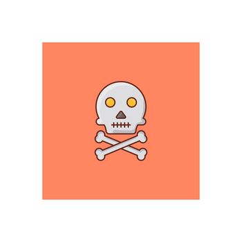 skull Vector illustration on a transparent background. Premium quality symbols. Vector Line Flat color icon for concept and graphic design.