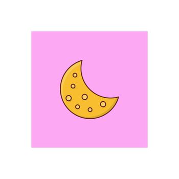 moon vector flat colour icon