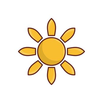 sun vector flat colour icon