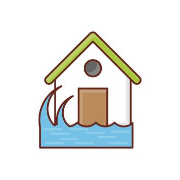 flood vector flat colour icon