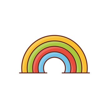 rainbow vector flat colour icon