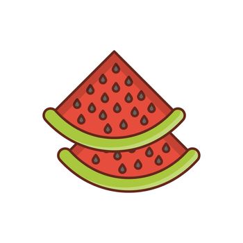 watermelon Vector illustration on a transparent background. Premium quality symbols. Vector Line Flat color icon for concept and graphic design.