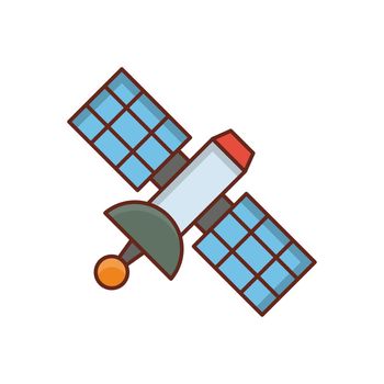 satellite vector flat color icon
