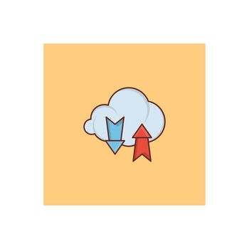 cloud vector flat color icon