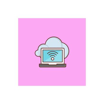 internet vector flat color icon