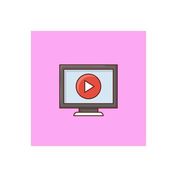 video vector flat color icon