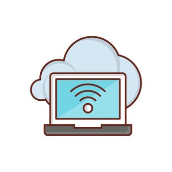 internet vector flat color icon