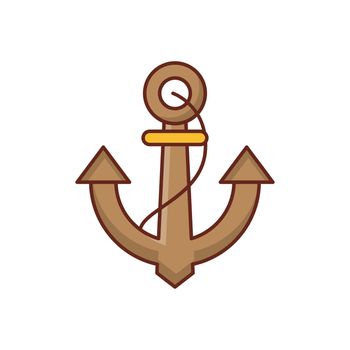 anchor Vector illustration on a transparent background. Premium quality symbols. Vector Line Flat color icon for concept and graphic design.