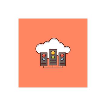 server vector flat color icon