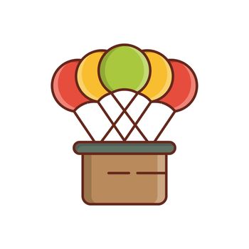 air balloon Vector illustration on a transparent background. Premium quality symbols. Vector Line Flat color icon for concept and graphic design.