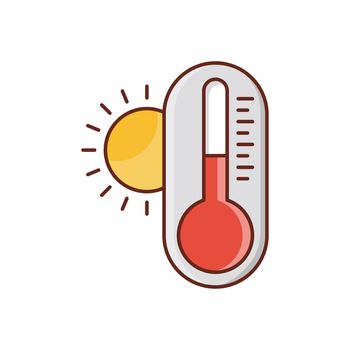 temperature Vector illustration on a transparent background. Premium quality symbols. Vector Line Flat color icon for concept and graphic design.