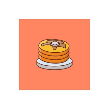 pancake Vector illustration on a transparent background. Premium quality symbols. Vector Line Flat color icon for concept and graphic design.