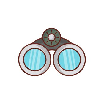 binocular Vector illustration on a transparent background. Premium quality symbols. Vector Line Flat color icon for concept and graphic design.