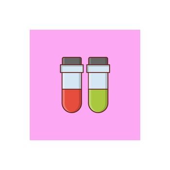 test tube Vector illustration on a transparent background. Premium quality symbols.Vector line flat color icon for concept and graphic design.